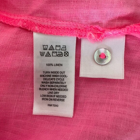 C&C California Linen Button up Shirt Small Hot Pink - Picture 6 of 7